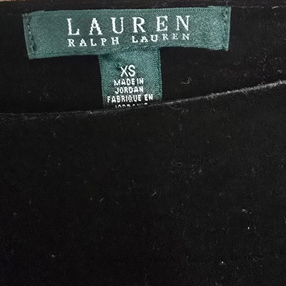 Lauren Ralph Lauren Womens XS Black Velvet Boat Neck Long Sleeve Top - Picture 2 of 6